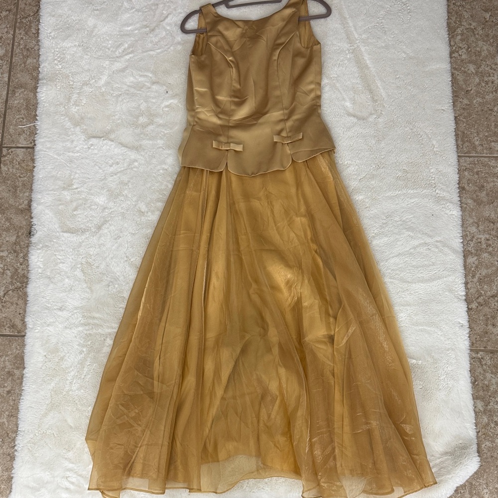 Dave & Johnny Gold Prom Dress - Picture 1 of 5
